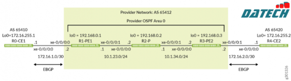 Cấu hình VPN Layer 3 dựa trên MPLS cơ bản trên Switch Juniper EX Series