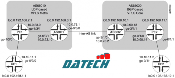 Hướng dẫn cấu hình Inter-AS VPLS với xử lý MAC tại ASBR trên các thiết bị MX Series (router)